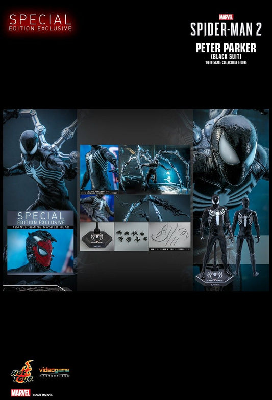Hot Toys VGM56B - Marvel's Spider Man 2 - Peter Parker Black Suit Deluxe Version