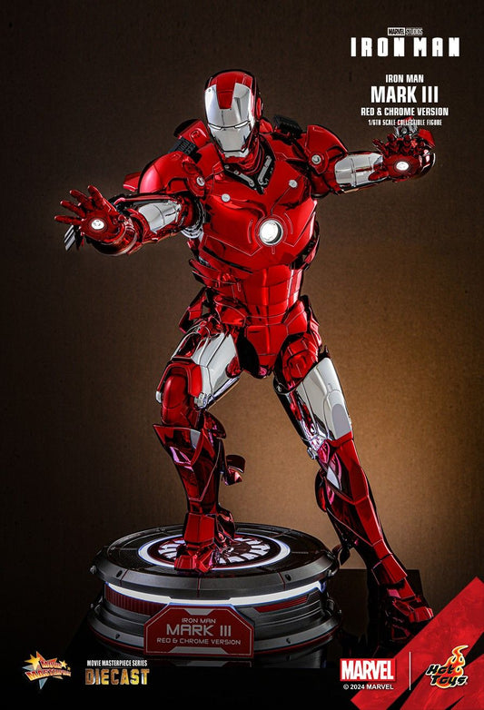 Hot Toys MMS744D64 - Marvel Comics - Iron Man - Iron Man Mark III Red & Chrome Version