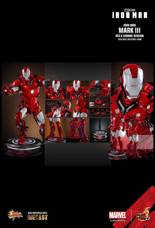 Hot Toys MMS744D64 - Marvel Comics - Iron Man - Iron Man Mark III Red & Chrome Version