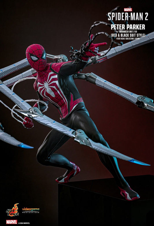 Hot Toys VGM66 - Marvel's Spider Man 2 - Peter Parker Advanced Suit2.0 Red & Black Suit