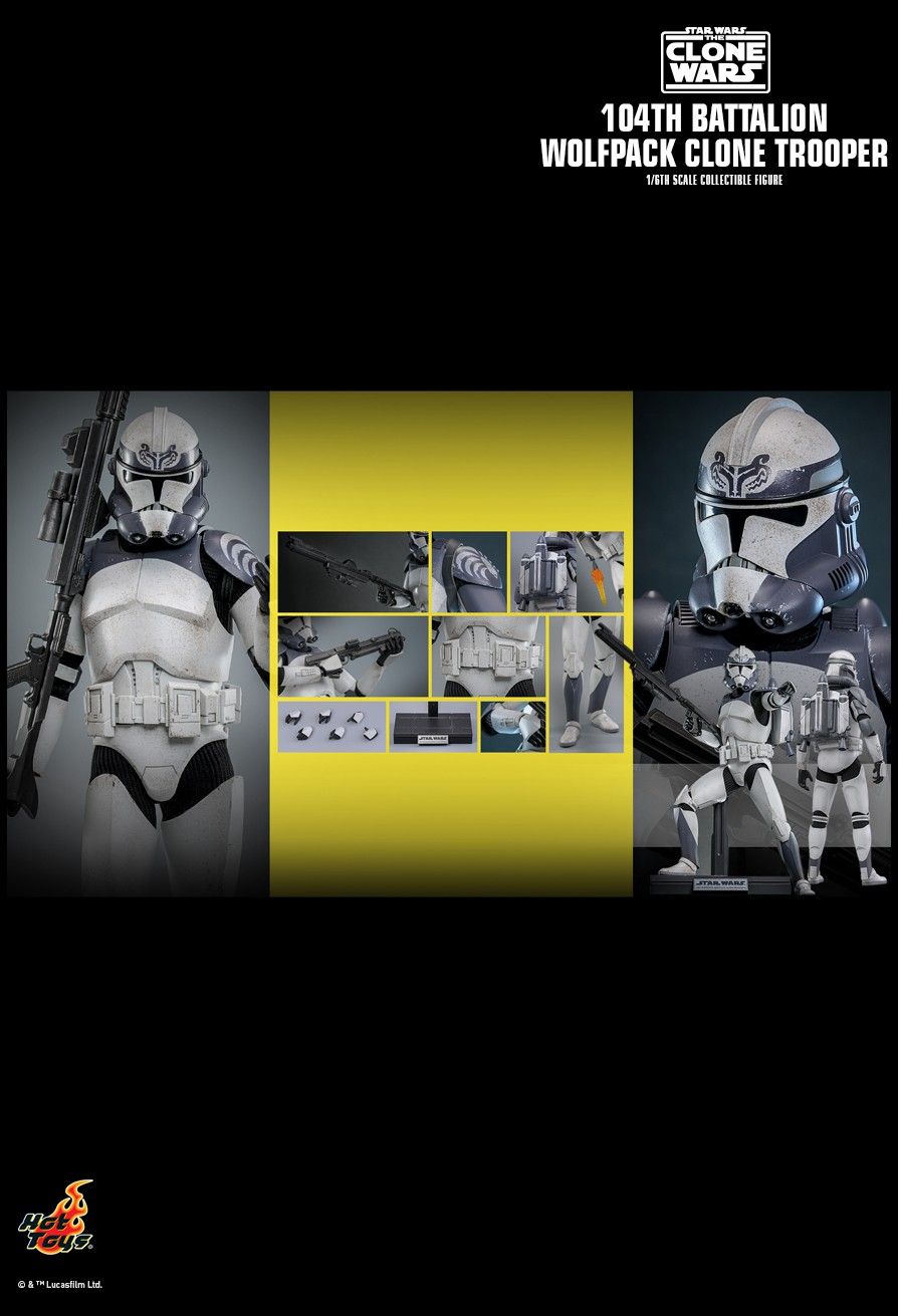 Figura De Acción De Star Wars The Clone Wars: 104th Battalion Wolfpack Clone Trooper Deluxe Version 1 6 Action Figure 30cm 1