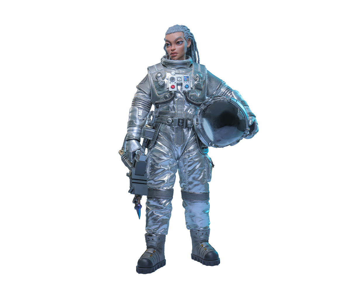 Hot Toys AMC041 - Brothersfree X Hot Toys - Space Worker Baby Silver Galaxy【Pre-Order】