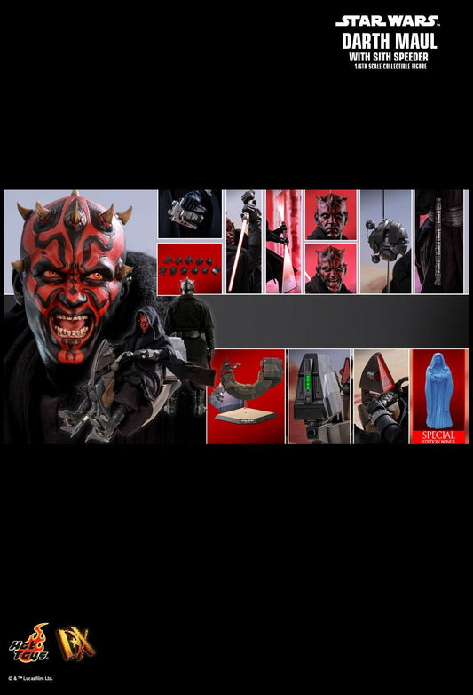 Hot Toys DX17B - Star Wars 1 : The Phantom Menace - Darth Maul With Sith Speeder Deluxe Version