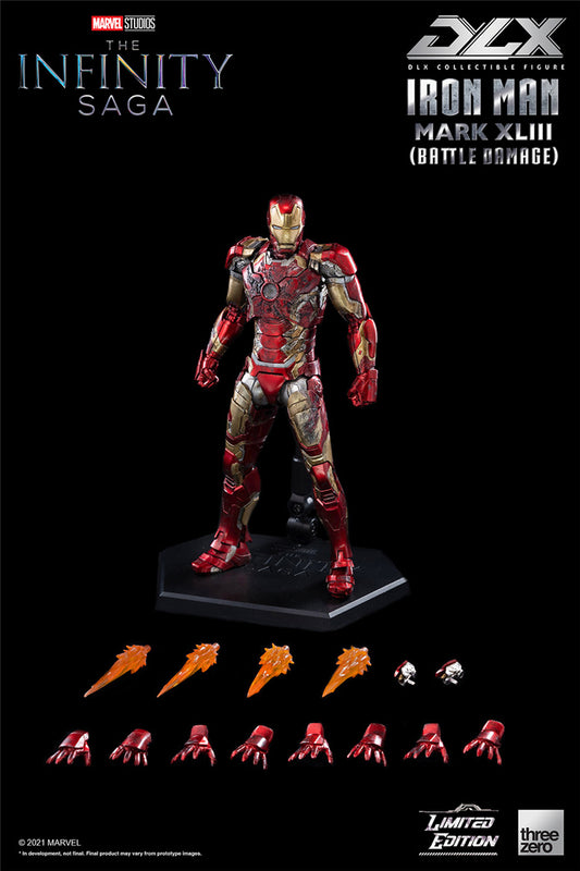 Threezero 3Z03650C0 DLX - Marvel Comics - The Infinity Saga - Iron Man Mark 43 Battle Damage