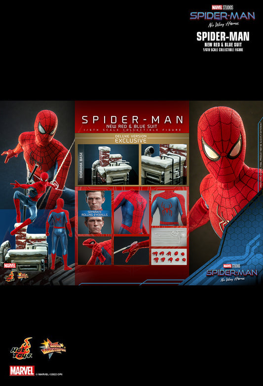 Hot Toys MMS680 - Marvel Comics - Spider Man : No Way Home - Spider Man New Red And Blue Suit Deluxe Version