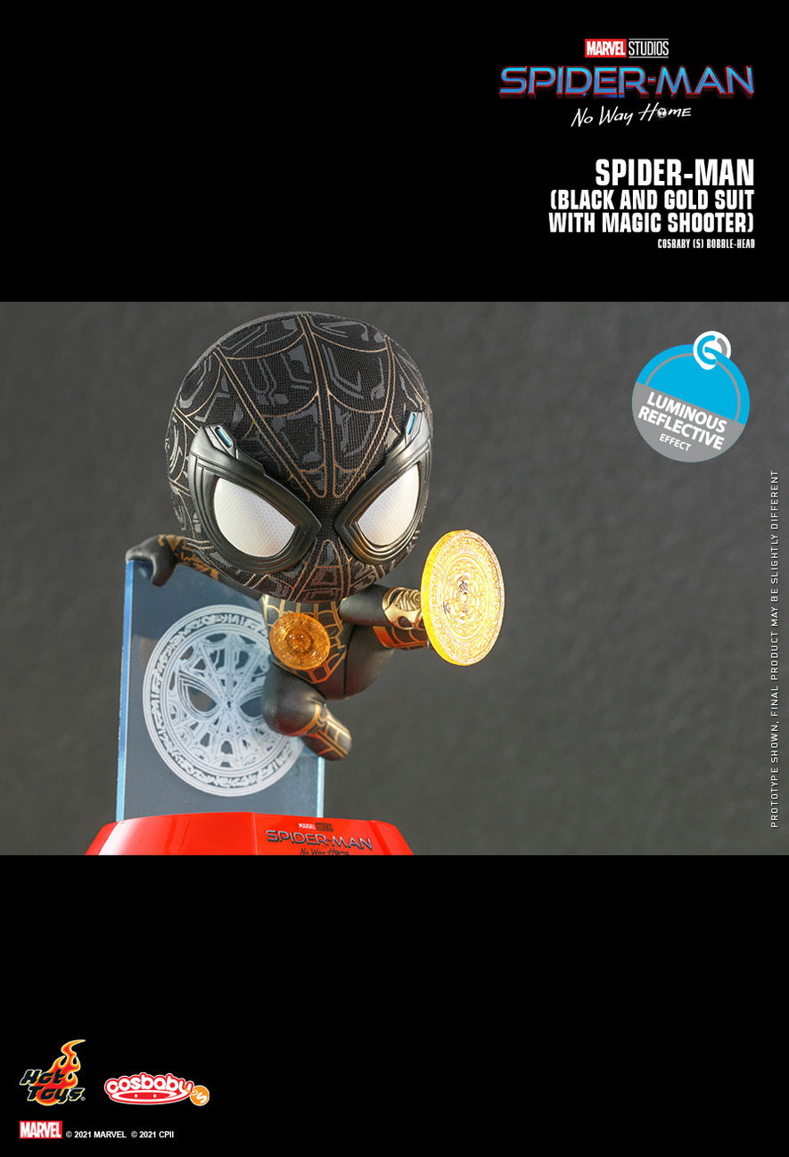 Hot Toys COSB917 - Marvel Comics - Spider Man : No Way Home - Spider Man Black and Gold Suit & Magic Shooter Version
