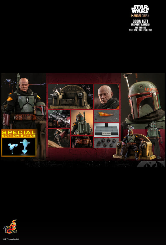 Hot Toys TMS056B - Star Wars : The Mandalorian - Boba Fett Repaint Armor Version & Throne Deluxe Version