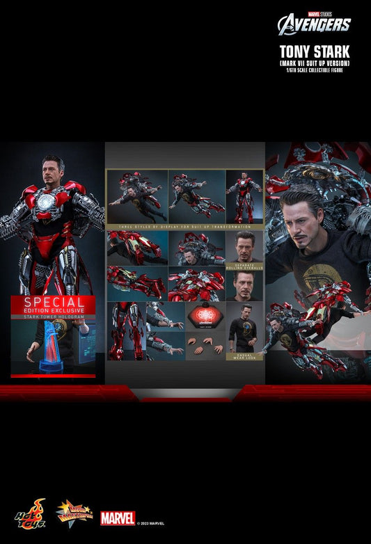 Hot Toys MMS718B - Marvel Comics - Iron Man - Tony Stark Mark 7 Suit Up Version & Bonus Accessory【Pre-Order】