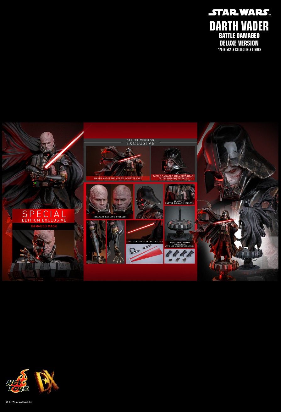 Hot Toys DX45B - Star Wars - Darth Vader Battle Damaged【Pre-Order】