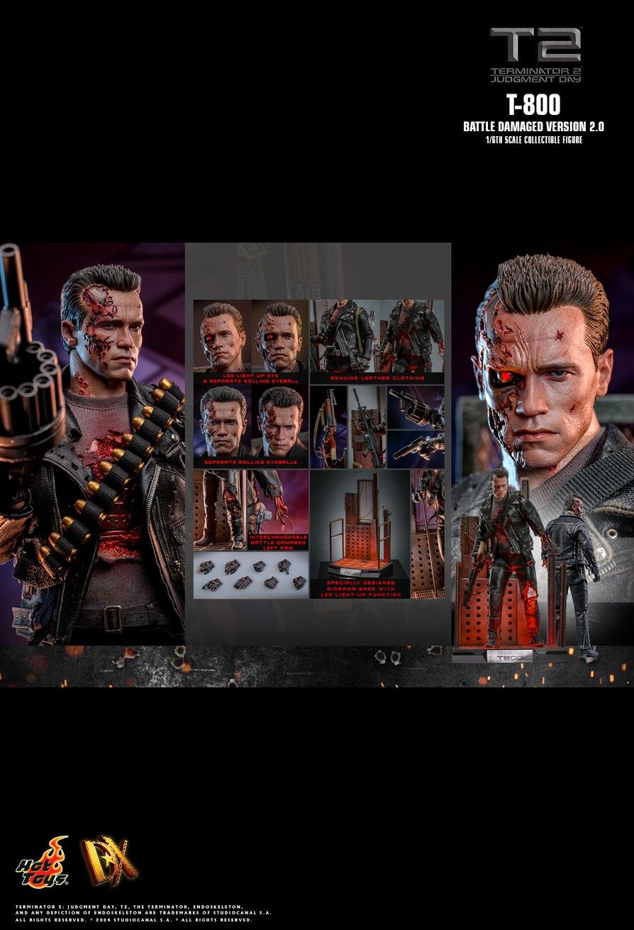 Hot Toys DX46 - Terminator 2 : Judgment Day - T800 Battle Damaged Version【Pre-Order】