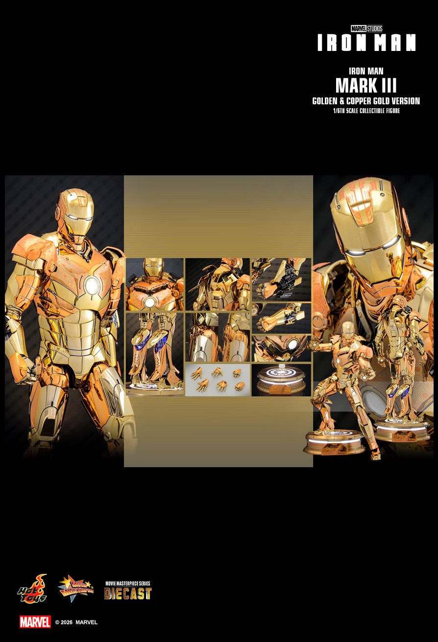 Hot Toys MMS848D78 - Marvel Comics - Iron Man - Iron Man Mark III Golden & Copper Gold Version【Pre-Order】