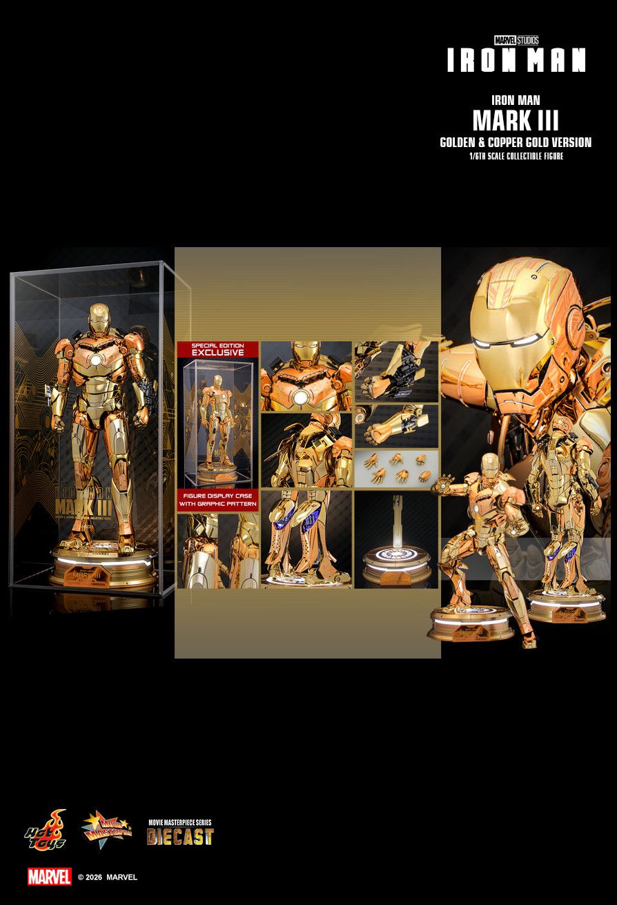 Hot Toys MMS848D78B - Marvel Comics - Iron Man - Iron Man Mark III Golden & Copper Gold Version【Pre-Order】