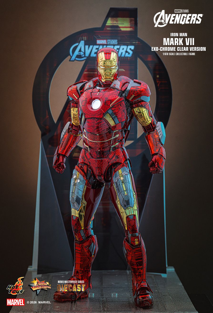 Hot Toys MMS870D82 - Marvel Comics - The Avengers - Iron Man Mark VII Exo Chrome Clear Version【Pre-Order】
