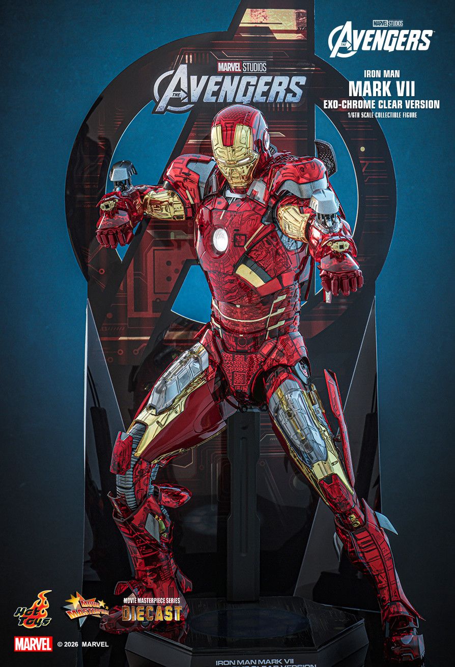 Hot Toys MMS870D82 - Marvel Comics - The Avengers - Iron Man Mark VII Exo Chrome Clear Version【Pre-Order】