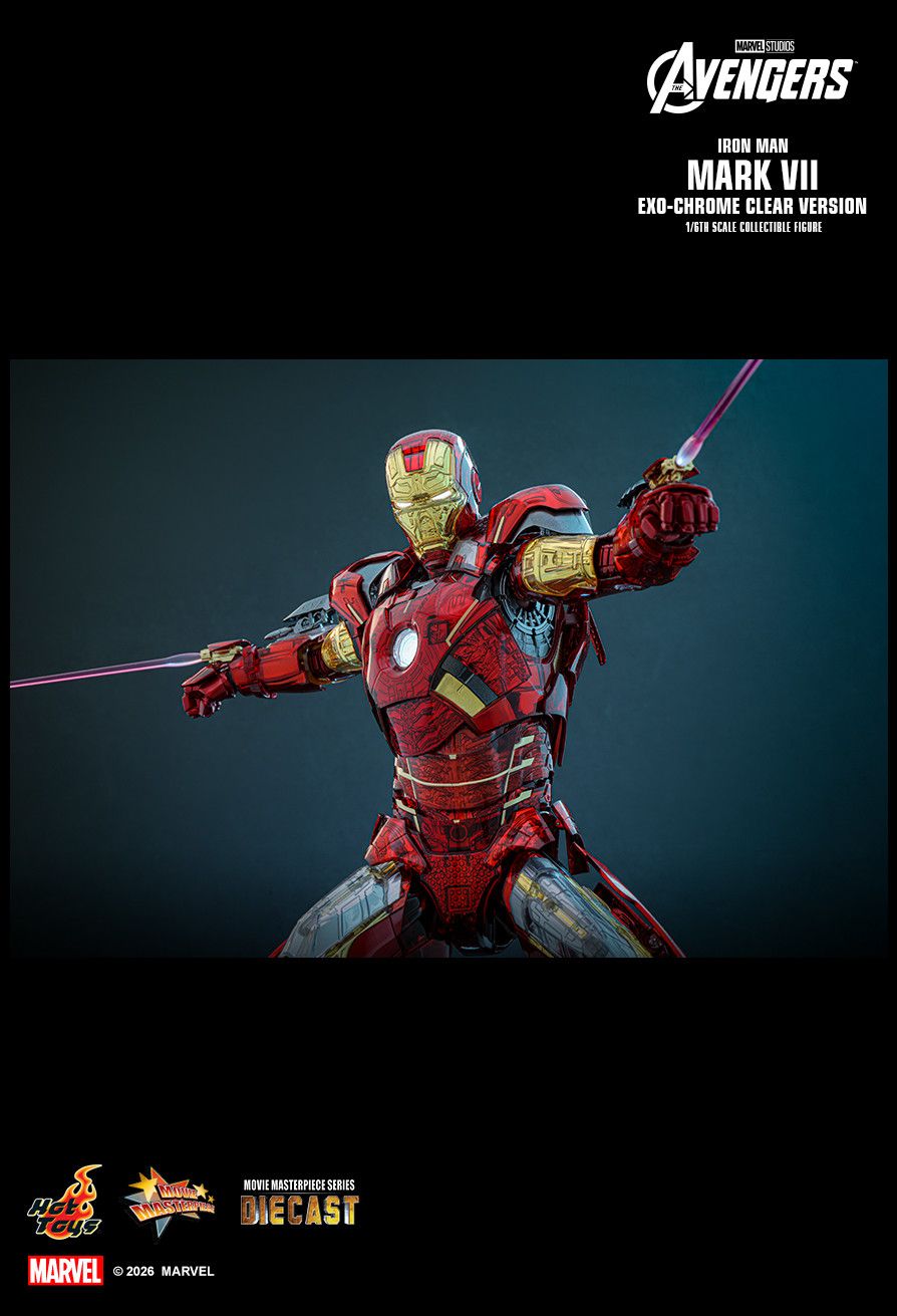 Hot Toys MMS870D82 - Marvel Comics - The Avengers - Iron Man Mark VII Exo Chrome Clear Version【Pre-Order】