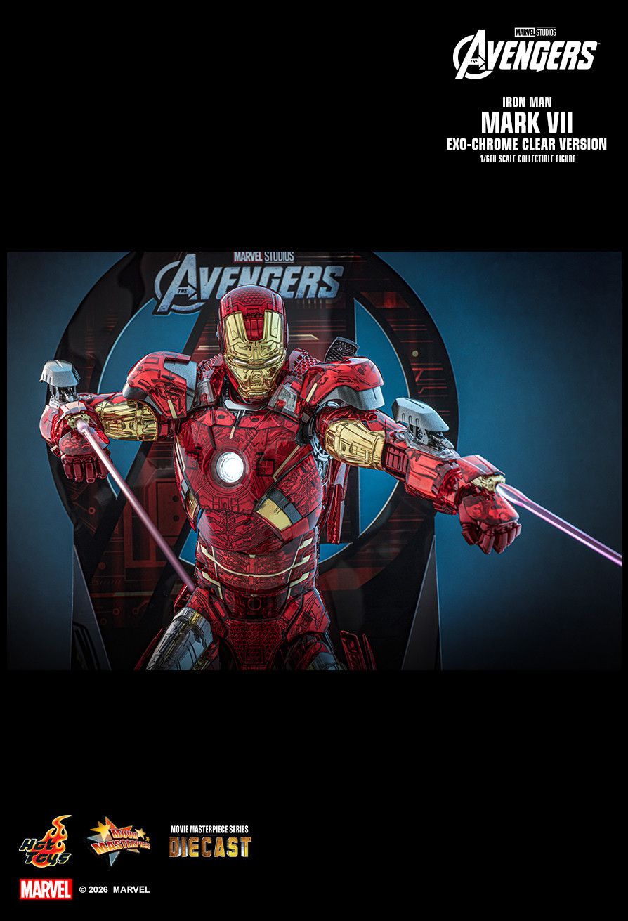 Hot Toys MMS870D82 - Marvel Comics - The Avengers - Iron Man Mark VII Exo Chrome Clear Version【Pre-Order】