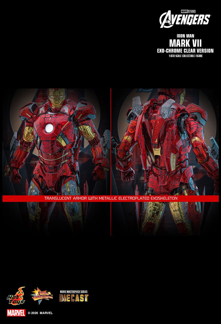 Hot Toys MMS870D82 - Marvel Comics - The Avengers - Iron Man Mark VII Exo Chrome Clear Version【Pre-Order】