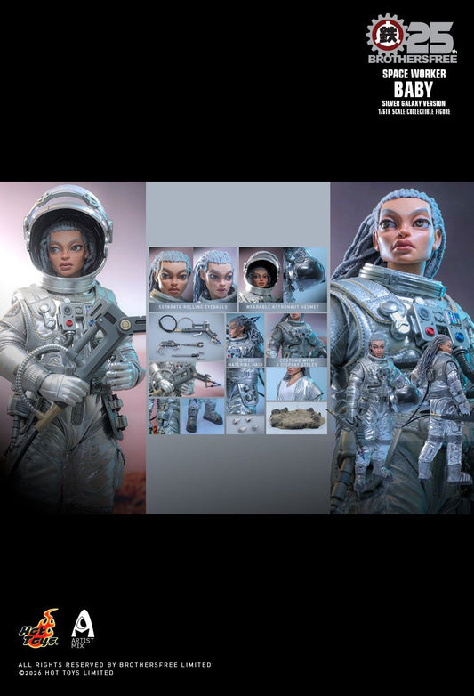 Hot Toys AMC041 - Brothersfree X Hot Toys - Space Worker Baby Silver Galaxy【Pre-Order】