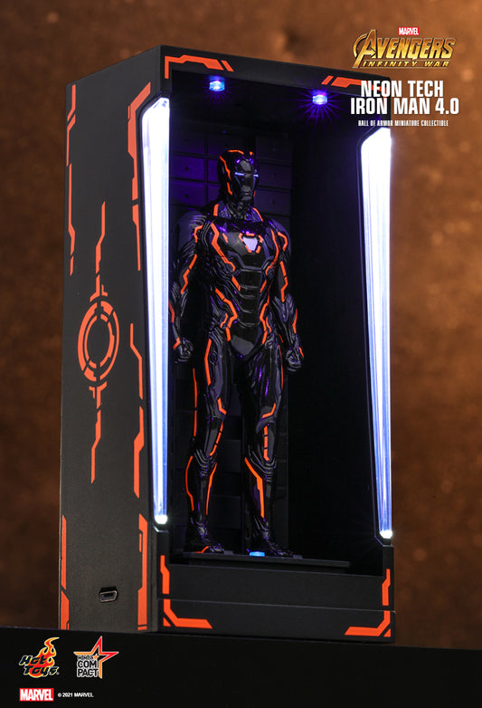 Hot Toys MMSC021 - Marvel Comics - Avengers: Infinity War - Neon Tech Iron Man 4.0 Hall Of Armor Miniature Collectible 【Pre-Order】