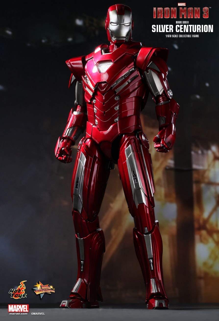 Hot Toys MMS213B - Marvel Comics - Iron Man 3 - Iron Man Silver Centurion Mark 33 Deluxe Version