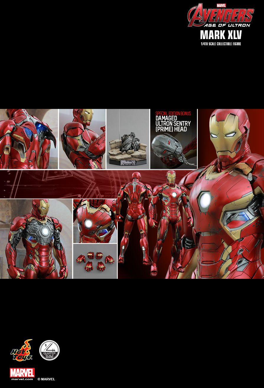 Hot Toys QS006B - Marvel Comics - Avengers : Age Of Ultron - Iron Man Mark 45 Deluxe Version