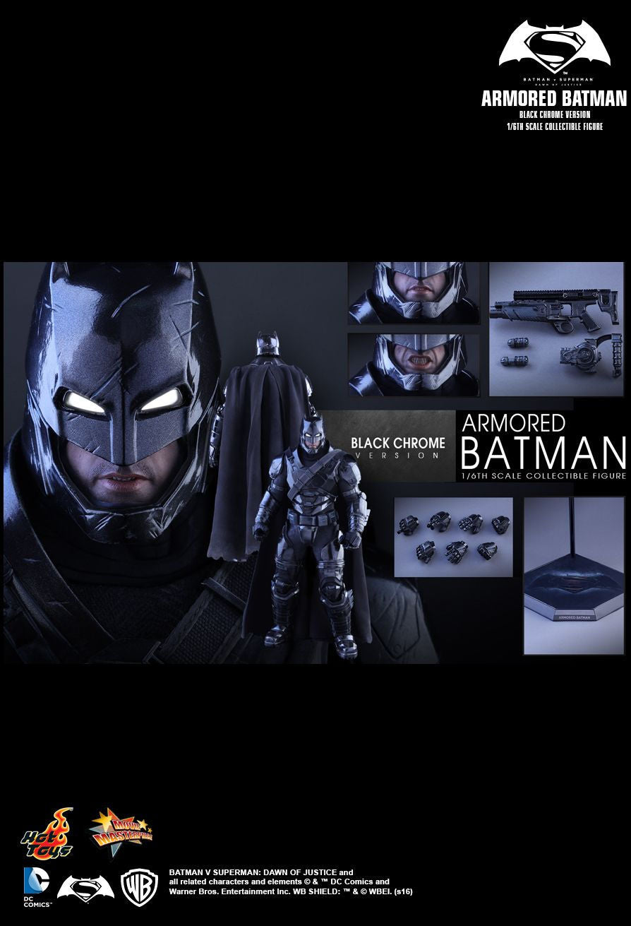 Hot Toys MMS356 - DC Comics - Batman Vs Superman : Dawn Of Justice - Armored Batman Black Chrome Version