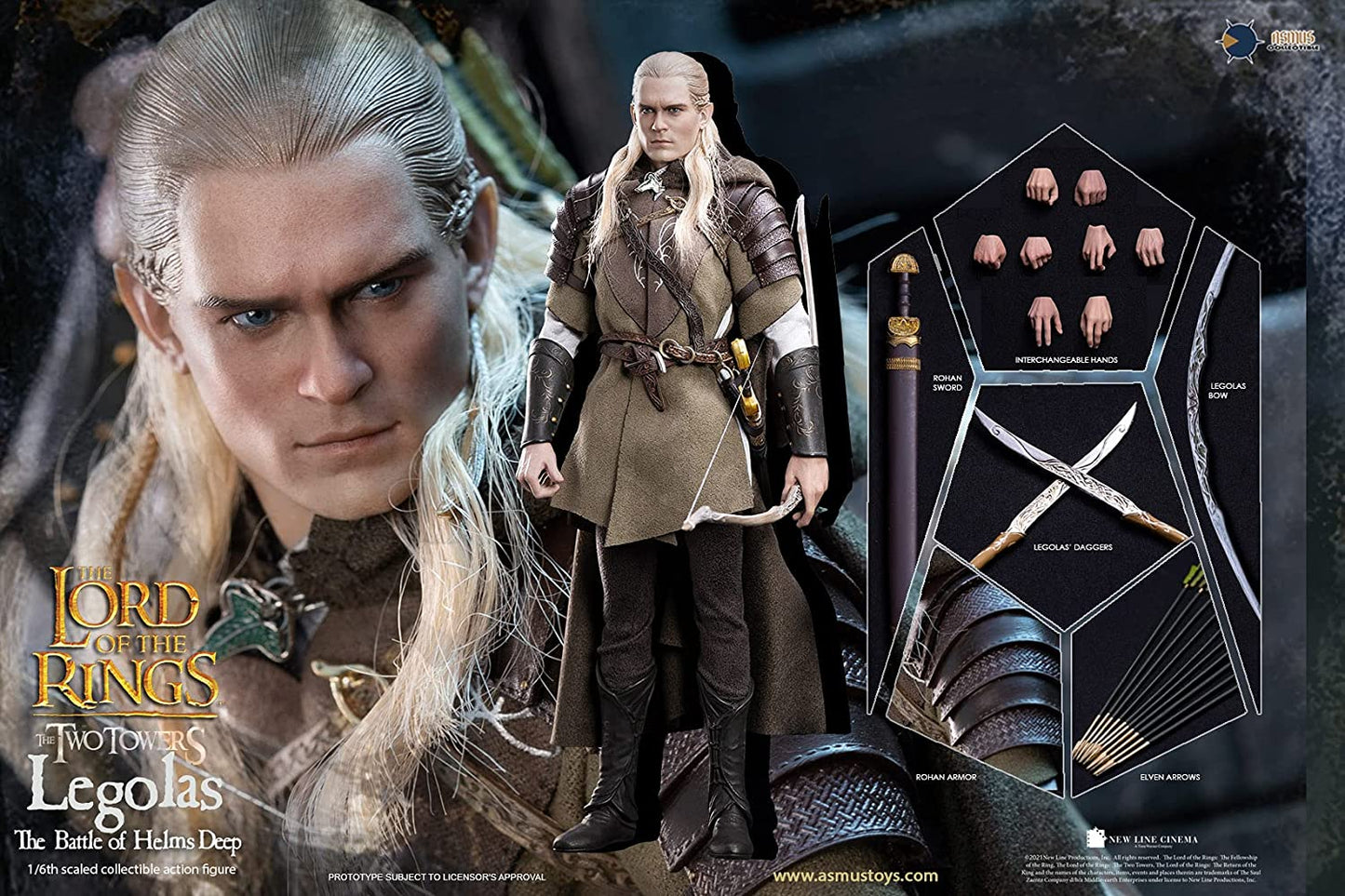 Asmus Toys LOTR029 - The Lord of the Rings : The Two Towers - Legolas The Battle Of Helms Deep