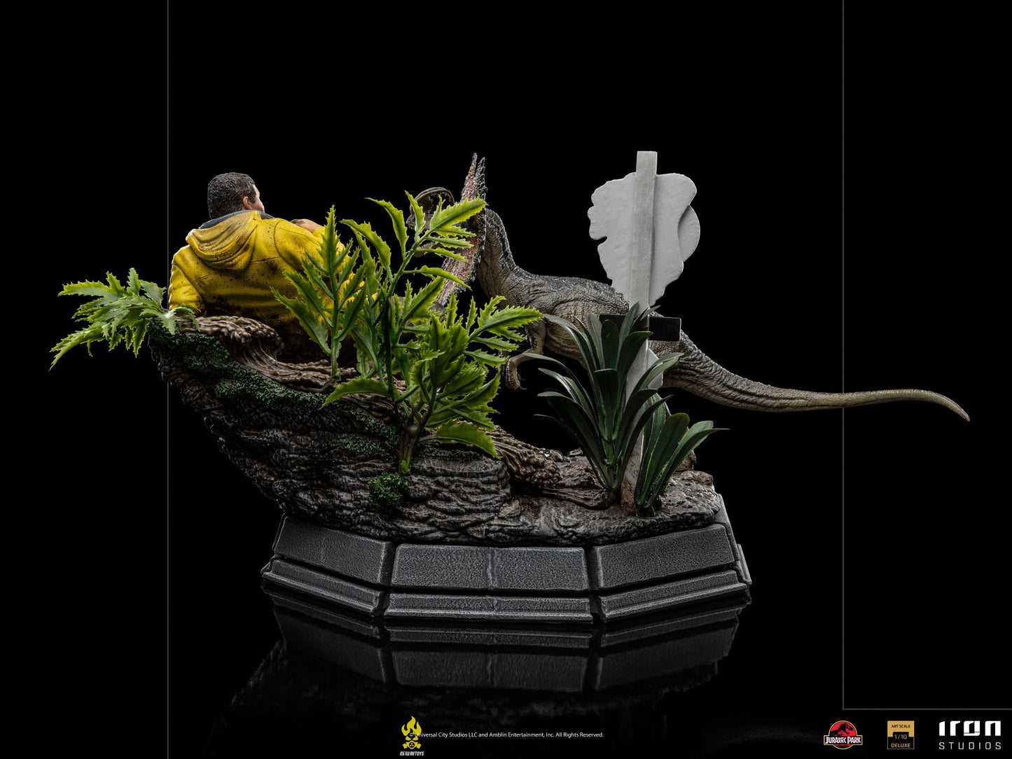 Iron Studios UNIVJW69322-10 - Jurassic Park - Dennis Nedry & Dilophosaure Deluxe