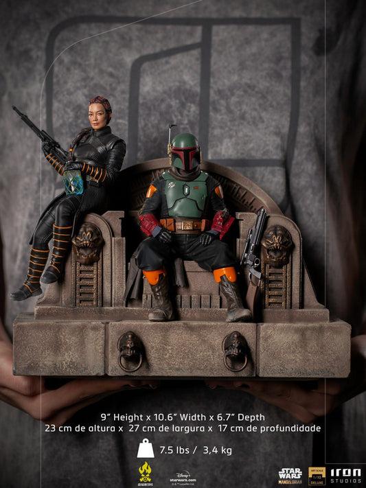 Iron Studios LUCSWR45721 - Star Wars : The Book Of Boba Fett - Boba Fett & Throne & Fennec Shand