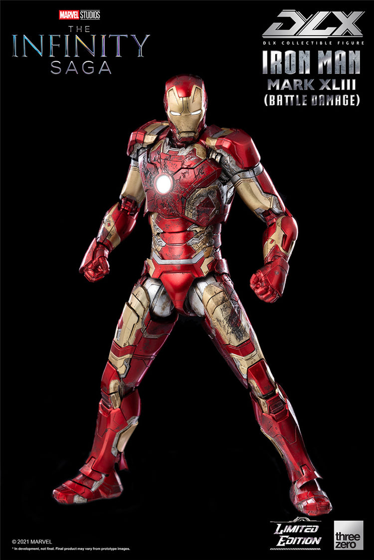 Threezero 3Z03650C0 DLX - Marvel Comics - The Infinity Saga - Iron Man Mark 43 Battle Damage