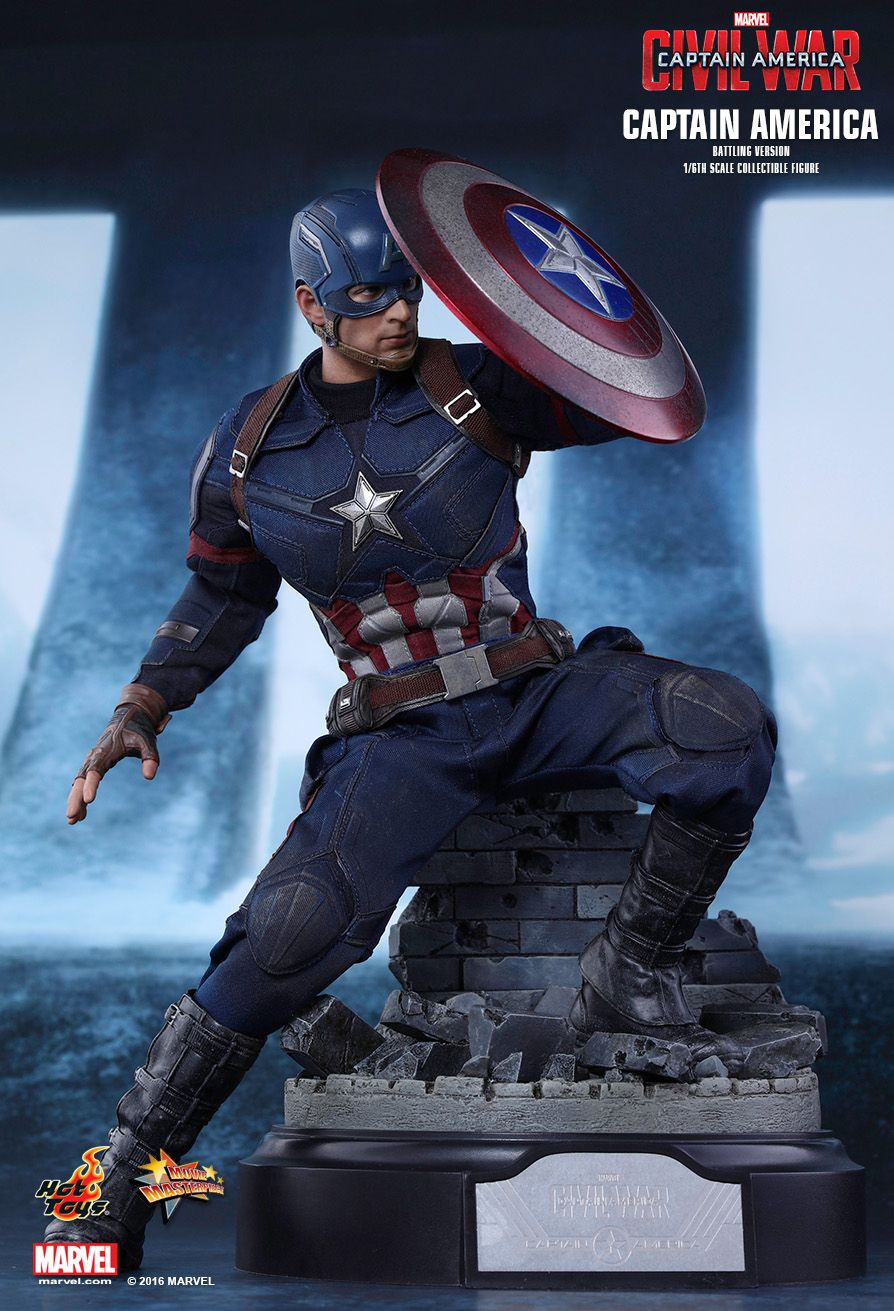 Hot Toys MMS360 - Marvel Comics - Captain America : Civil War - Captain America Battling Version