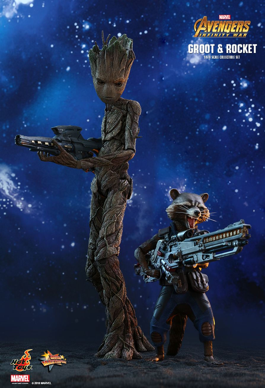 Hot Toys MMS476 - Marvel Comics - Avengers 3 : Infinity War - Groot & Rocket Deluxe Version