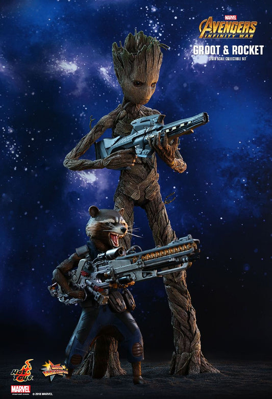 Hot Toys MMS476 - Marvel Comics - Avengers 3 : Infinity War - Groot & Rocket Deluxe Version