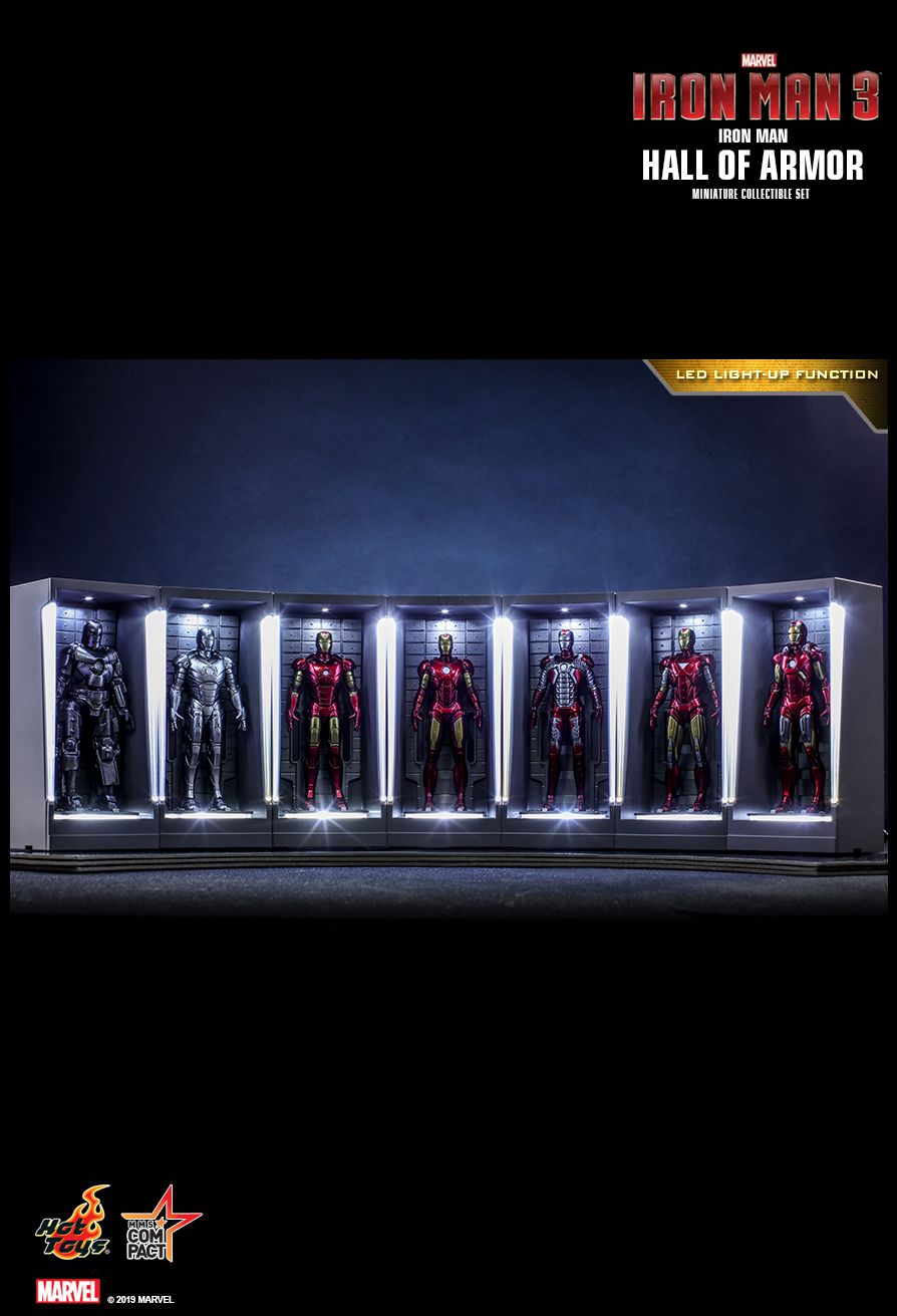 Hot Toys MMSC005-MMSC012 - Marvel Comics - Iron Man 3 - Iton Man Hall Of Armor Miniature Collectible