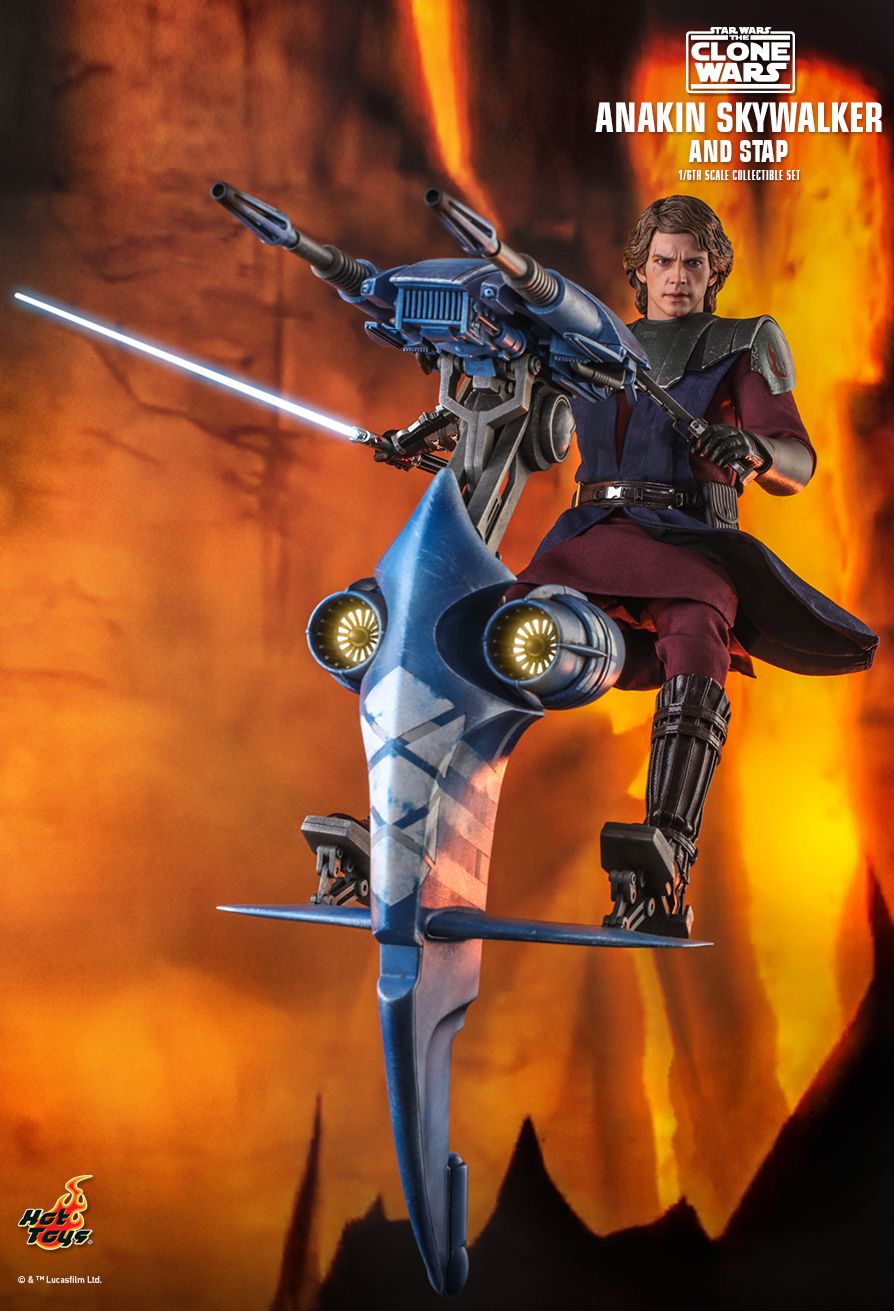 Hot Toys TMS020 - Star Wars : The Clone Wars - Anakin Skywalker And Stap Standard Version