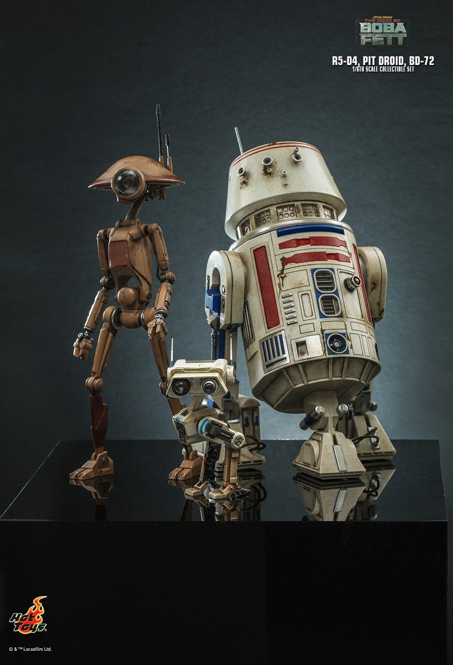 Hot Toys TMS086 - Star wars : The Book Of Boba Fett - R5-D4 & Pit Droid & BD-72