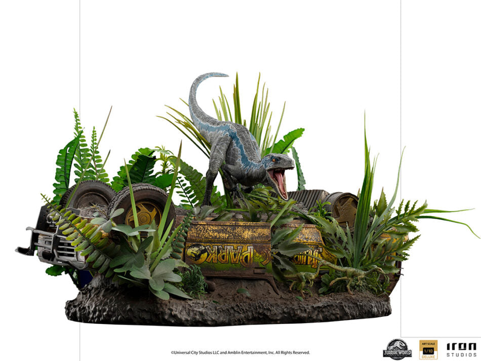 Iron Studios UNIVJP63922-10 - Jurassic World - Velociraptor Blue Deluxe