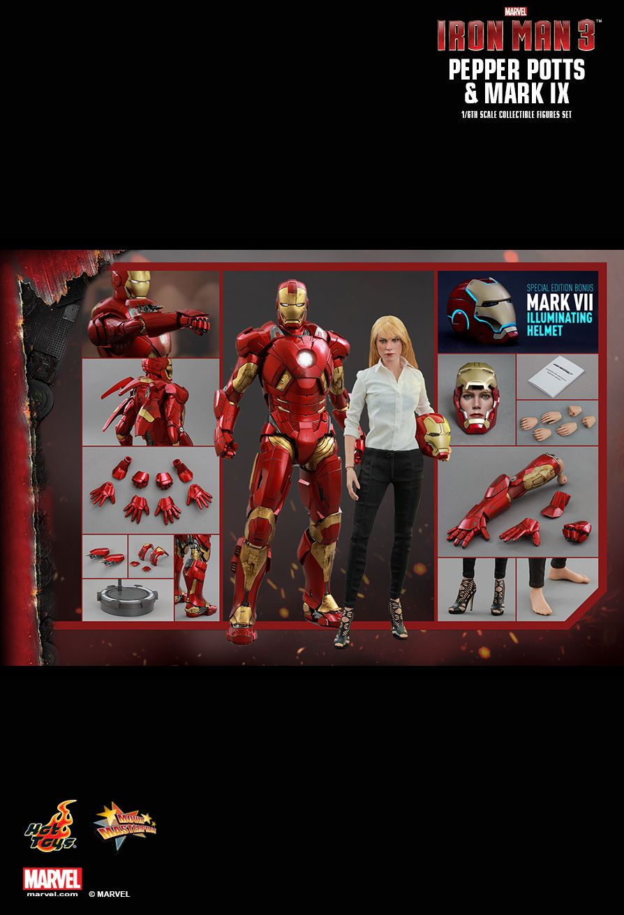 Hot Toys MMS311B - Marvel Comics - Iron Man 3 - Pepper Potts & Iron Man Mark 9 Deluxe Version