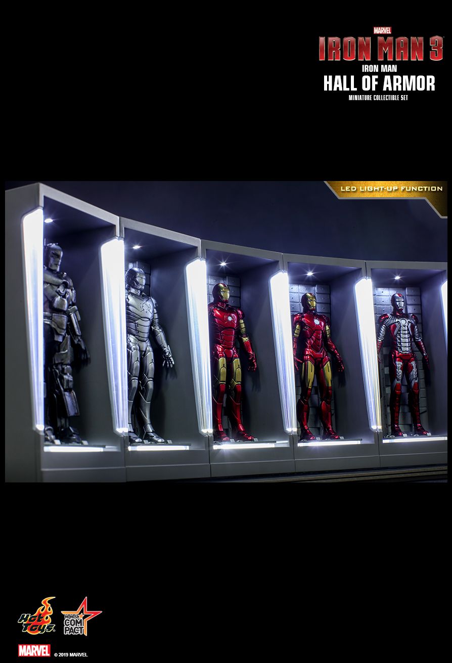 Hot Toys MMSC005-MMSC012 - Marvel Comics - Iron Man 3 - Iton Man Hall Of Armor Miniature Collectible